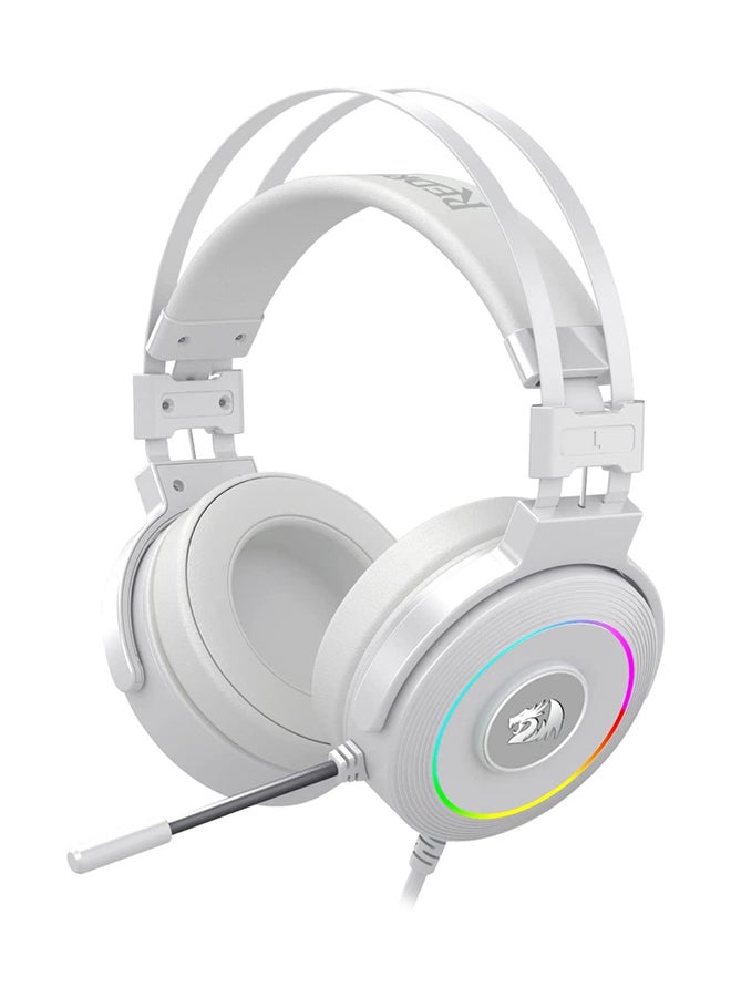 REDRAGON H320 Lamia 2 USB RGB Gaming Headset with Stand, Virtual 7.1 Surround Sound, 3D Sound Effect, Sound Controller & Mute Button, 40mm Driver, 32 ohms, 20Hz Frequency, Lunar White | H320W-RGB - Image 2