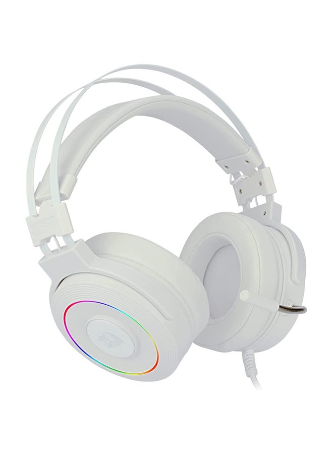 REDRAGON H320 Lamia 2 USB RGB Gaming Headset with Stand, Virtual 7.1 Surround Sound, 3D Sound Effect, Sound Controller & Mute Button, 40mm Driver, 32 ohms, 20Hz Frequency, Lunar White | H320W-RGB - Image 3