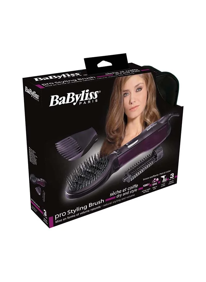 babyliss Paddle Pro Air Styler | 1000W Powerful Styling Unisex Hairbrush | Dual Speed Temperature Setting Hair Dryer & Volumizer with Cool Air Button | Ionic Tech for Shiny Hair – AS115SDE Purple