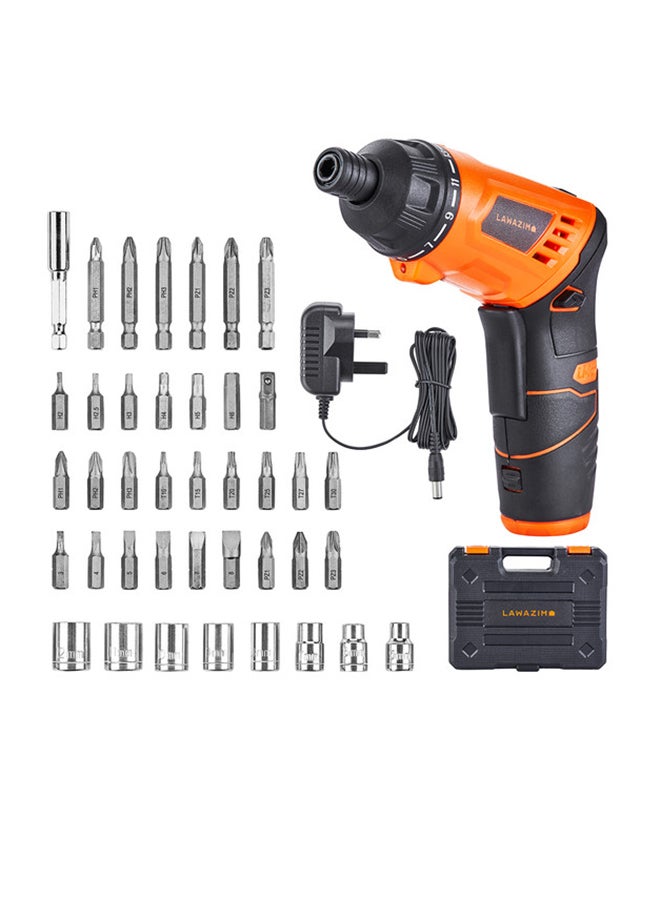 LAWAZIM - 43-Piece Heavy Duty Cordless Screwdriver Set Orange/Black - Image 1
