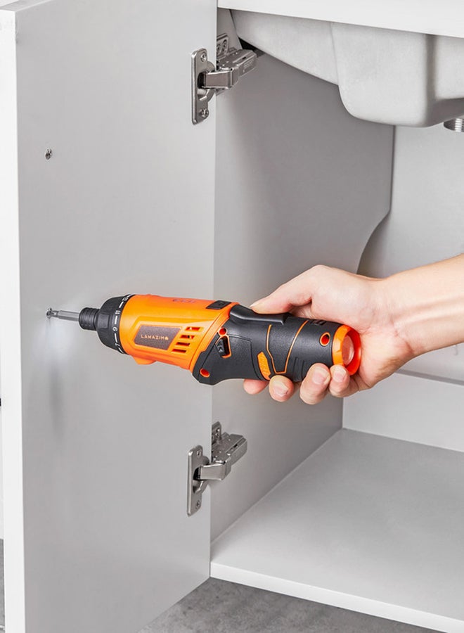 LAWAZIM - 43-Piece Heavy Duty Cordless Screwdriver Set Orange/Black - Image 1