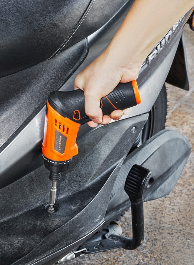 LAWAZIM - 43-Piece Heavy Duty Cordless Screwdriver Set Orange/Black - Image 1