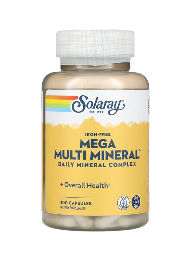 Solaray - Iron Free Mega Multi Mineral - 100 Capsules - Image 1