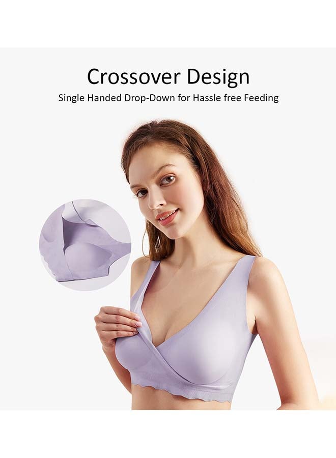 Sunveno - Maternity Cross-Fit Nursing And Sleep Bra (XXL) - Purple - Image 1