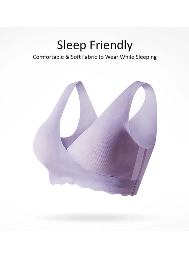 Sunveno Maternity Cross-Fit Nursing And Sleep Bra (XXXL) - Purple  - Image 3