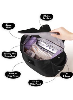 Sunveno Comfortable And Durable Meow Stroller Diaper Bag - Black  - Image 4