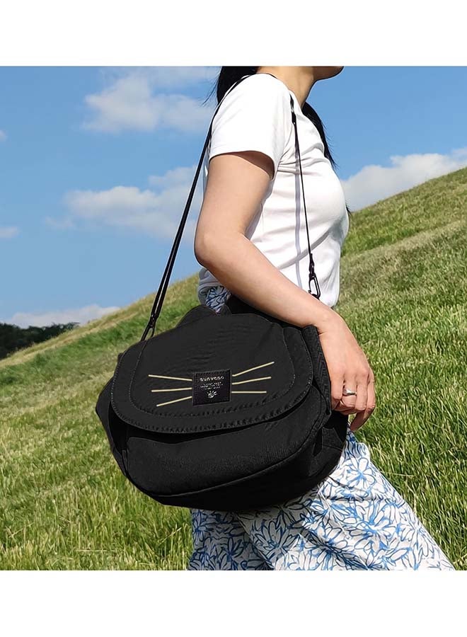 Sunveno - Comfortable And Durable Meow Stroller Diaper Bag - Black - Image 1