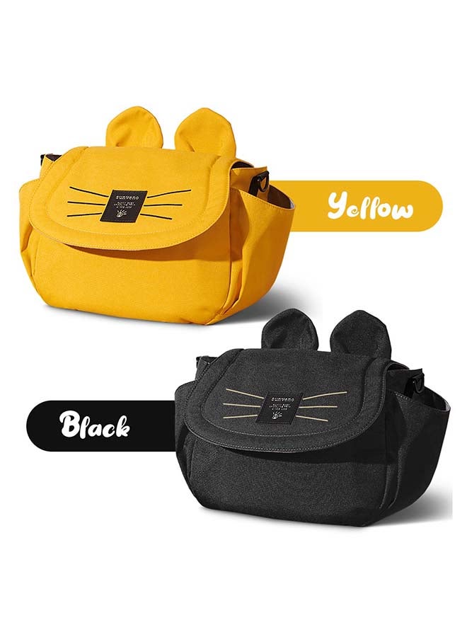 Sunveno - Comfortable And Durable Meow Stroller Diaper Bag - Black - Image 1
