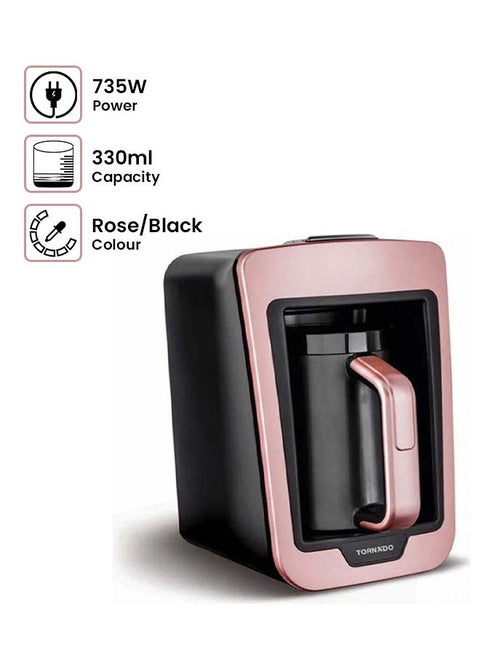 Automatic Turkish Coffee Maker 70 ml 735 W TCME-100 RS Rose x Black