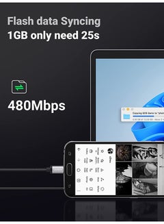 يو جرين كابل مايكرو USB بطول 0.5 مم من النايلون المضفر يدعم خاصية الشحن السريع ومتوافق مع أجهزة أندرويد ونوت ونيكسس، ونوكيا وجهاز ألعاب بلايستيشن 4 أسود  - Image 4