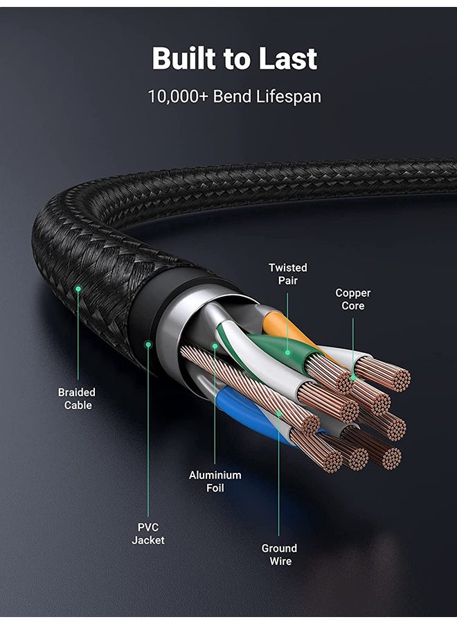 Ugreen - Micro USB Cable 0.5M Nylon Braided Controller 1.5ft New Wire Fast Quick Charger Cord USB to Micro USB 2.0 Android Charging Cord Compatible with Note, Nexus, Nokia, PS4 Black - Image 1