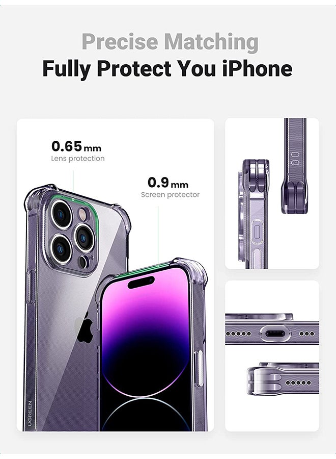 iPhone 14 Pro Case 6.1 Inch Ultra Slim Case, Soft TPU Material with 4 Corners Bumper Shockproof Protection Anti-Scratch Anti-Drop Cell iPhone 14 Pro Clear 