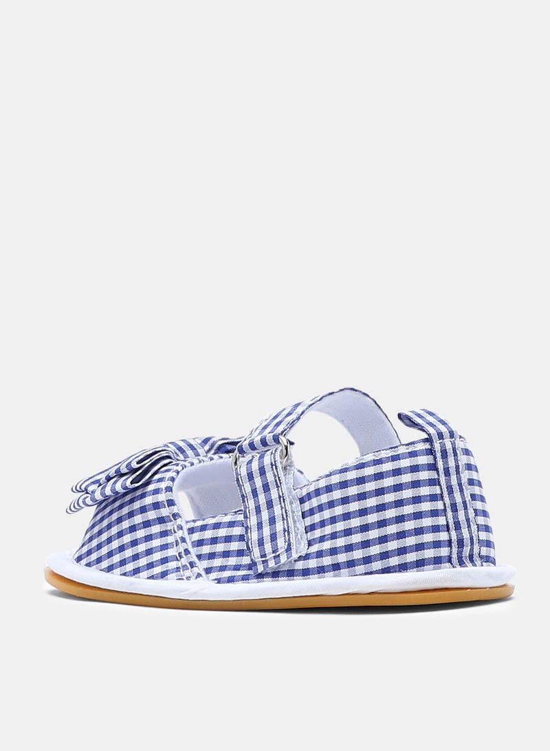 Neon Checkered Pattern Casual Sandals Blue/White - Image 3