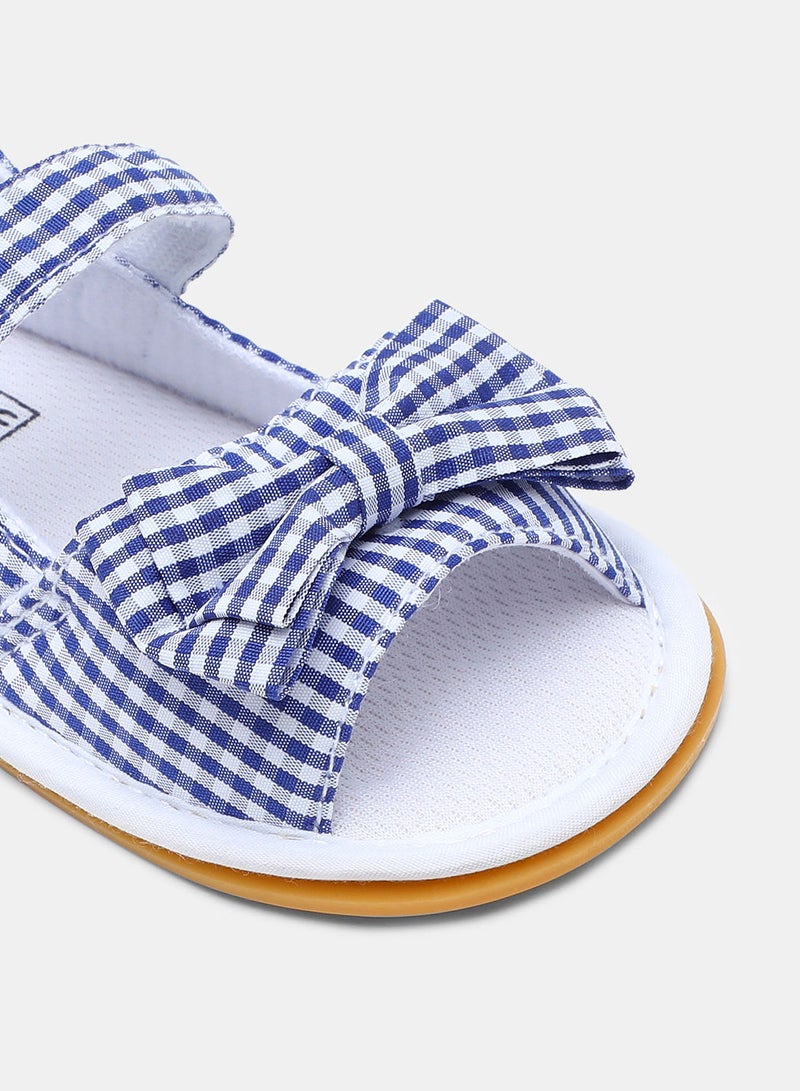 Neon Checkered Pattern Casual Sandals Blue/White - Image 4