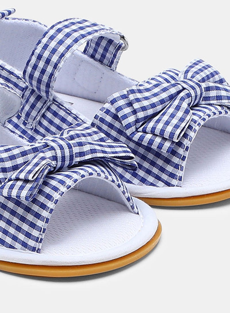 Neon Checkered Pattern Casual Sandals Blue/White - Image 5