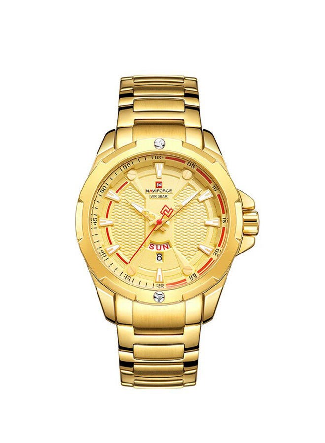 NAVIFORCE - Men's Water Resistant Analog Watch NF9161 - 45 mm - Gold - Image 1