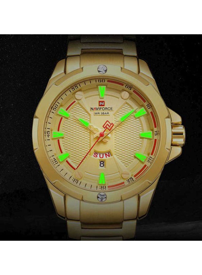 NAVIFORCE - Men's Water Resistant Analog Watch NF9161 - 45 mm - Gold - Image 1