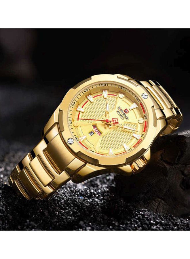 NAVIFORCE - Men's Water Resistant Analog Watch NF9161 - 45 mm - Gold - Image 1