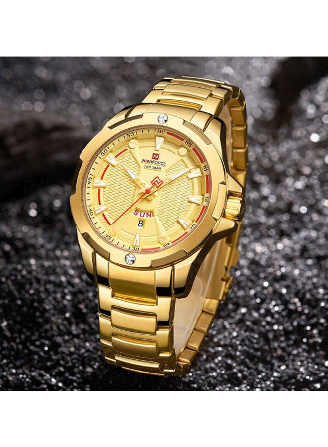 NAVIFORCE - Men's Water Resistant Analog Watch NF9161 - 45 mm - Gold - Image 1