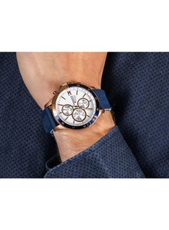 Men's Round Shape Silicone Strap Chronograph Wrist Watch 46 mm - Blue - 1791778 - v1667234009/N37604866A_8