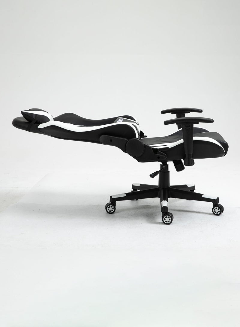 سويتش كرسي ألعاب Rune، Soft 2D Armrest مع مسند ظهر مرتفع، قابل للإمالة الكاملة وارتفاع المقعد قابل للتعديل، تصميم مريح يمكن استخدامه ككرسي مكتب أيضًا، أبيض وأسود 5903W  - Image 2