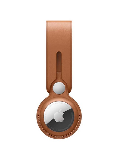 AirTag Leather Loop Saddle Brown