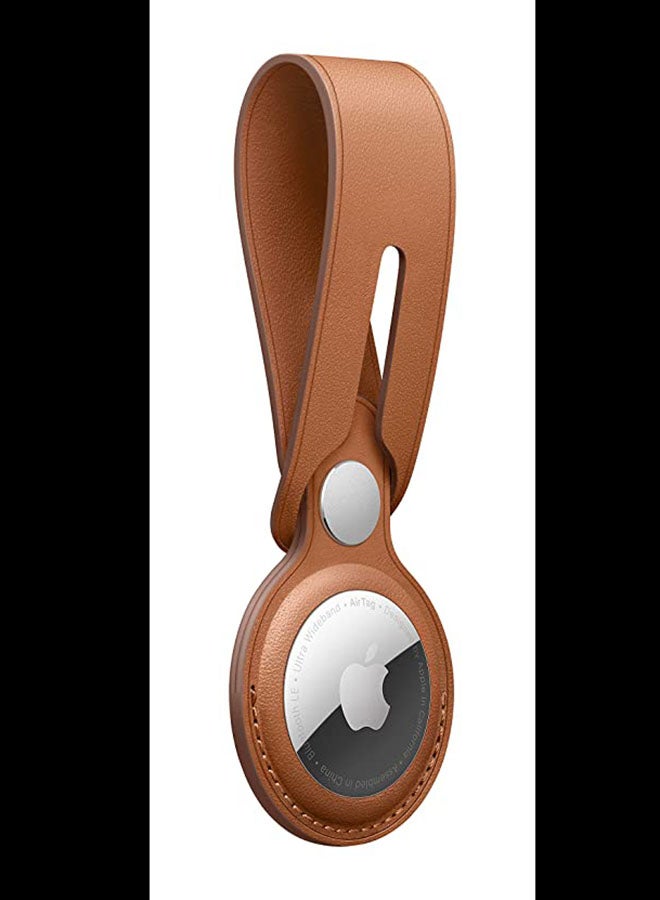 Apple AirTag Leather Loop Saddle Brown  - Image 2