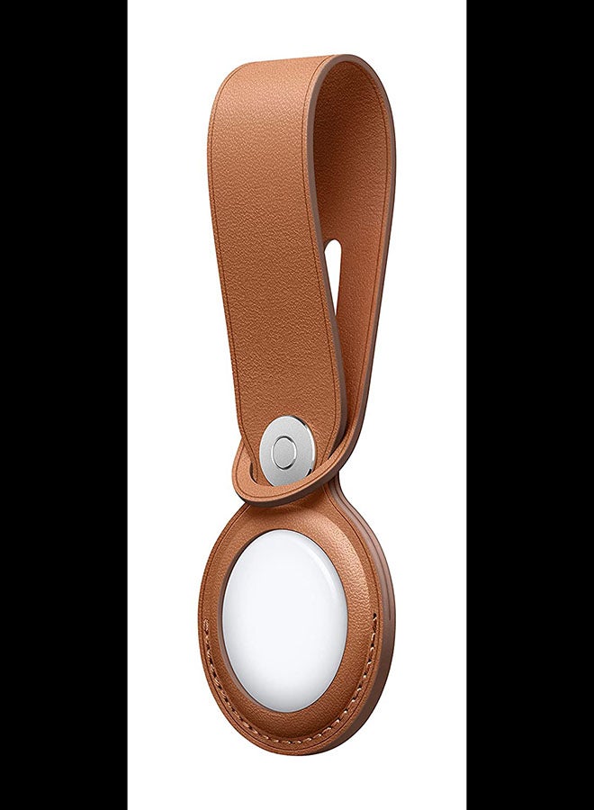 Apple AirTag Leather Loop Saddle Brown  - Image 3