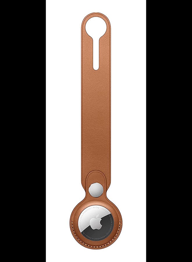 Apple AirTag Leather Loop Saddle Brown  - Image 4