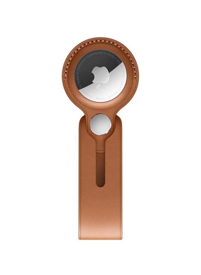 Apple - AirTag Leather Loop Saddle Brown - Image 1