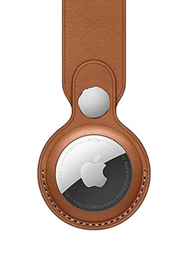Apple - AirTag Leather Loop Saddle Brown - Image 1