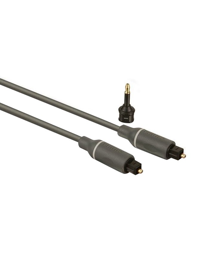 Philips Fiber Optic Audio Cable With Gold-Plated Connectors, High-Quality Digital Sound Transfer And Easy Installation - Grey  - Image 1