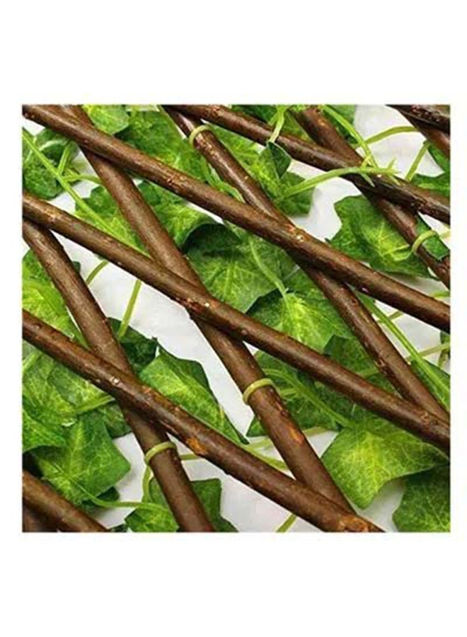 Generic Expandable Wicker Fence With Faux Plants Green/Brown 1.20meter  - Image 2
