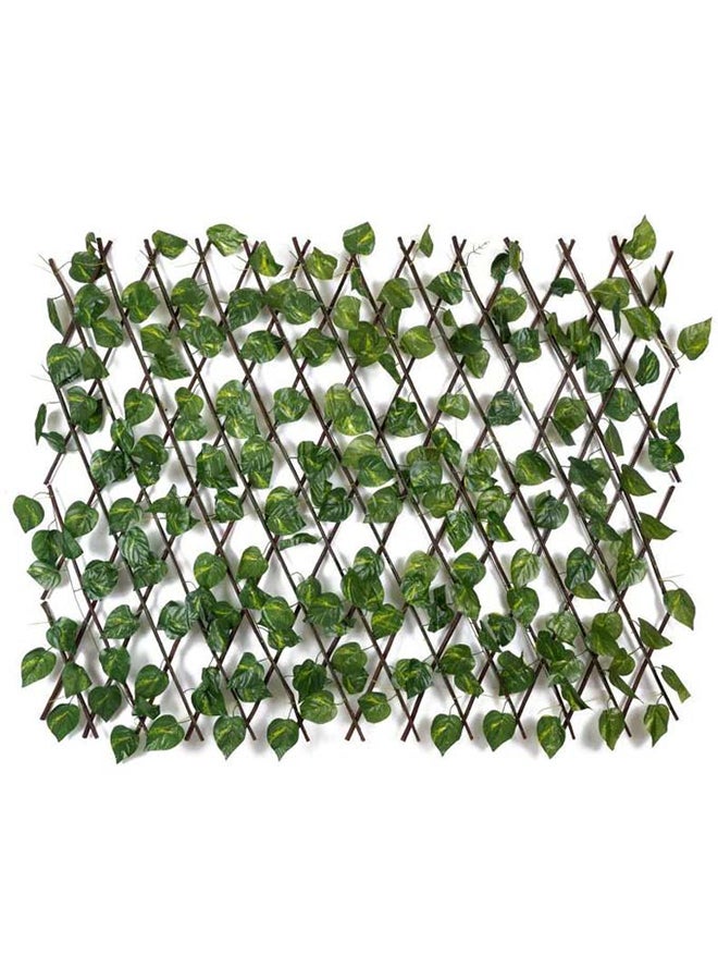 Generic Expandable Wicker Fence With Faux Plants Green/Brown 1.20meter  - Image 3