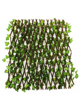Expandable Wicker Fence With Faux Plants Green/Brown 1.20meter - v1667281024/N30493958A_4