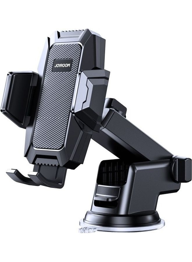 JR-ZS285 Mechanical Car Phone Holder Mount For Dashboard Compatible With iPhone Samsung Galaxy Huawei Redmi Oneplus Black - v1667282494/N53362796A_2