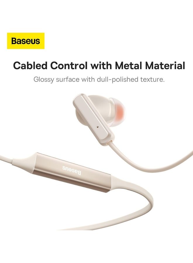 Baseus - Bowie U2 Neckband Wireless Bluetooth V5.2 Earphones Beige - Image 1