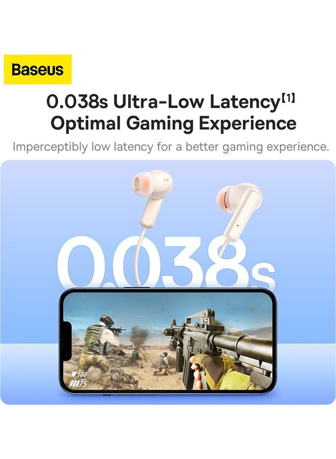 Baseus - Bowie U2 Neckband Wireless Bluetooth V5.2 Earphones Beige - Image 1
