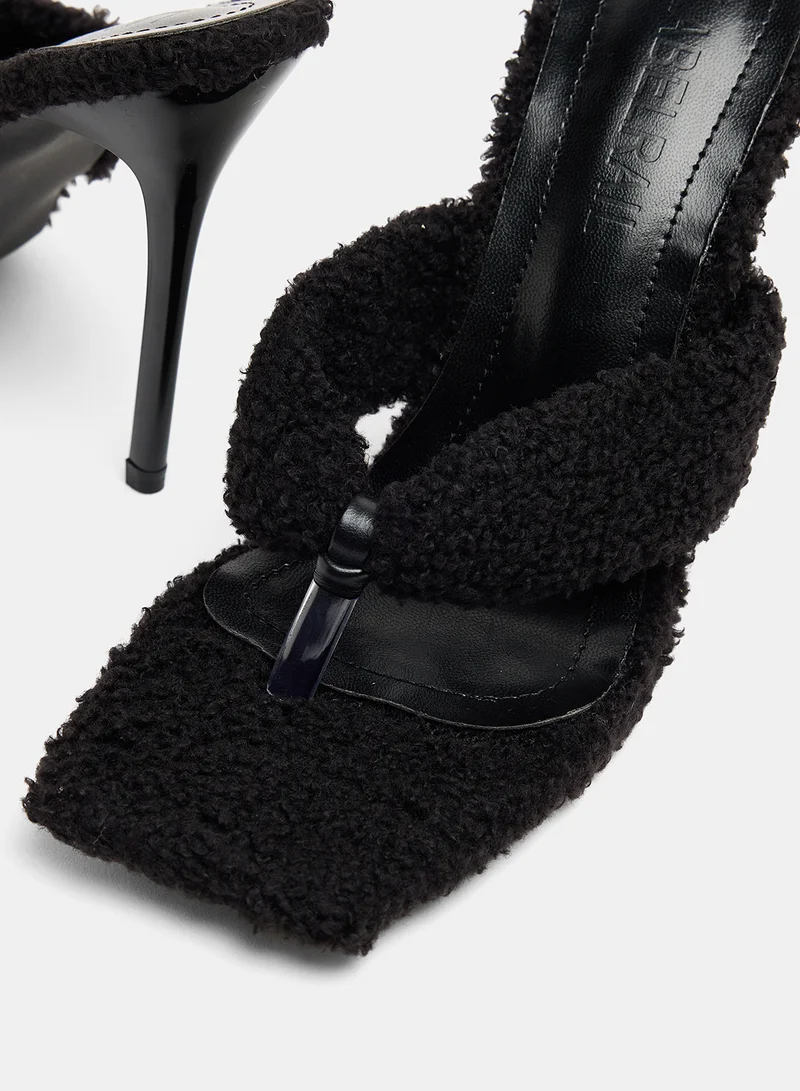 لايبل ريل Sherpa Stiletto Heels Black