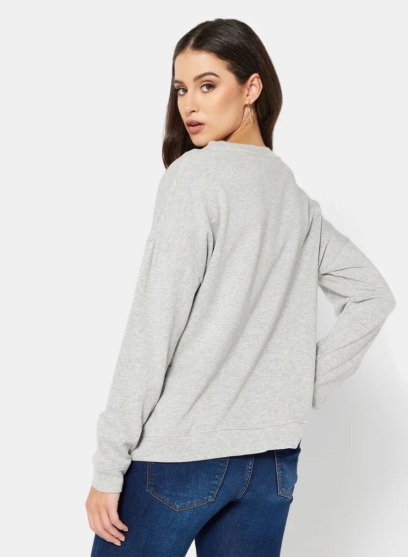 I.Scenery Graphic Sweatshirt Grey