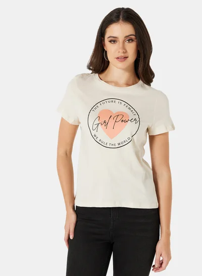I.Scenery Graphic T-Shirt Light Grey