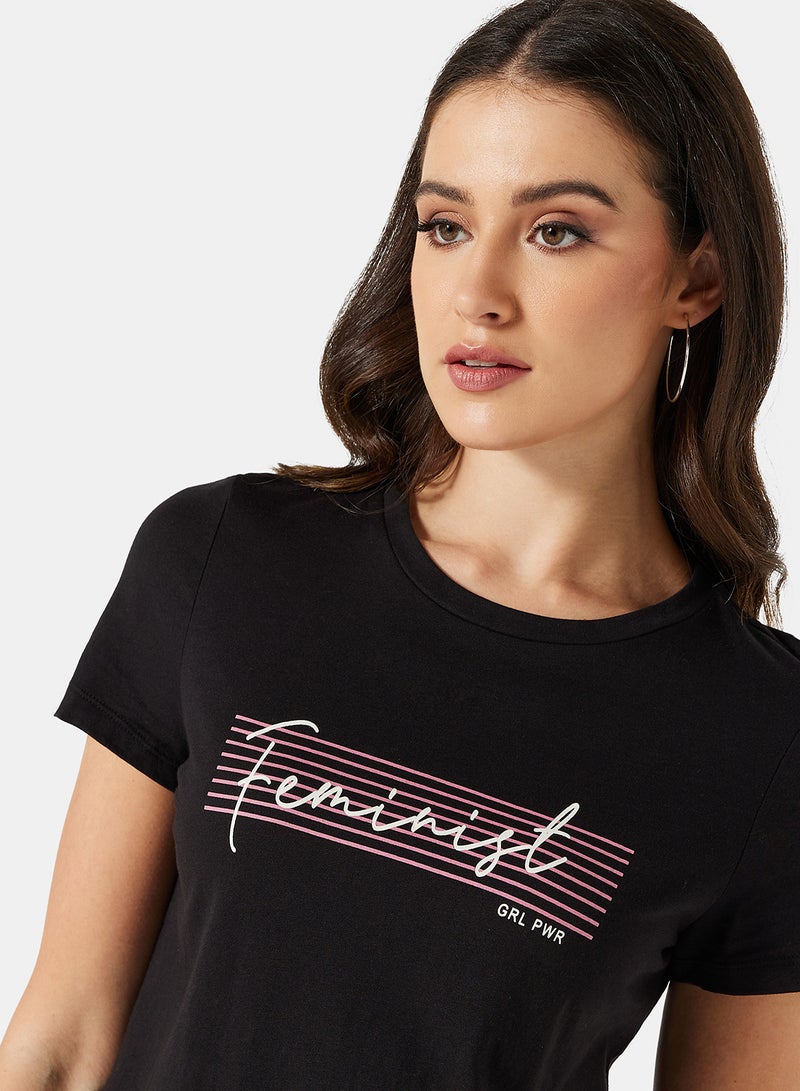 I.Scenery Graphic T-Shirt Black  - Image 3