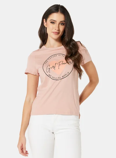 I.Scenery Graphic T-Shirt misty rose