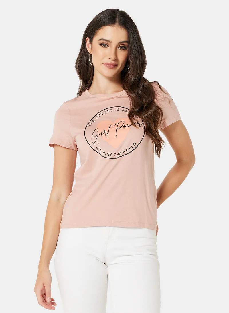 I.Scenery Graphic T-Shirt misty rose