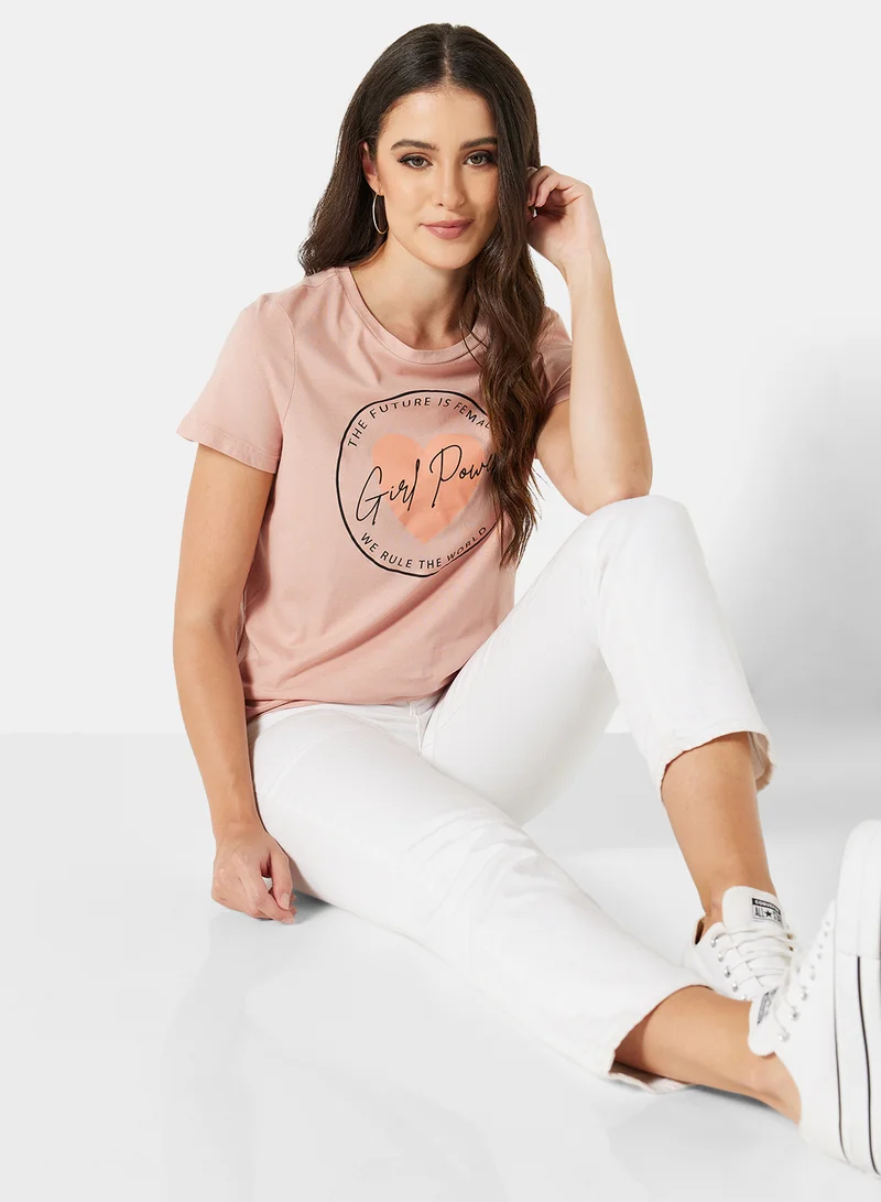 I.Scenery Graphic T-Shirt misty rose