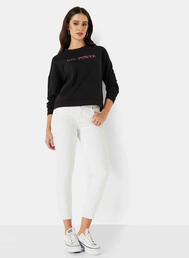 I.Scenery Graphic Sweatshirt Black