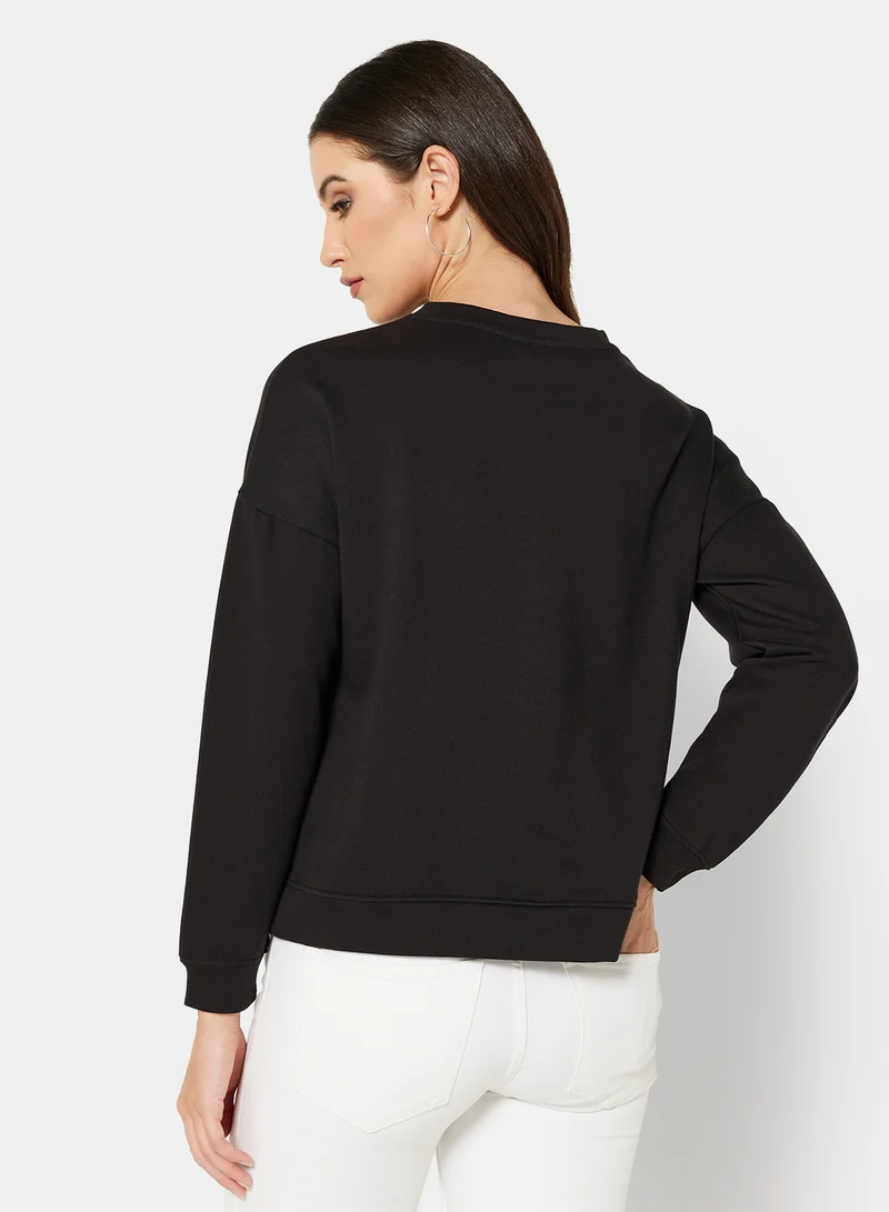 I.Scenery Graphic Sweatshirt Black