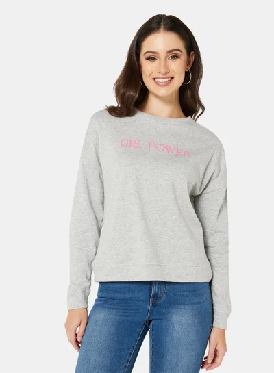 I.Scenery Graphic Sweatshirt Grey