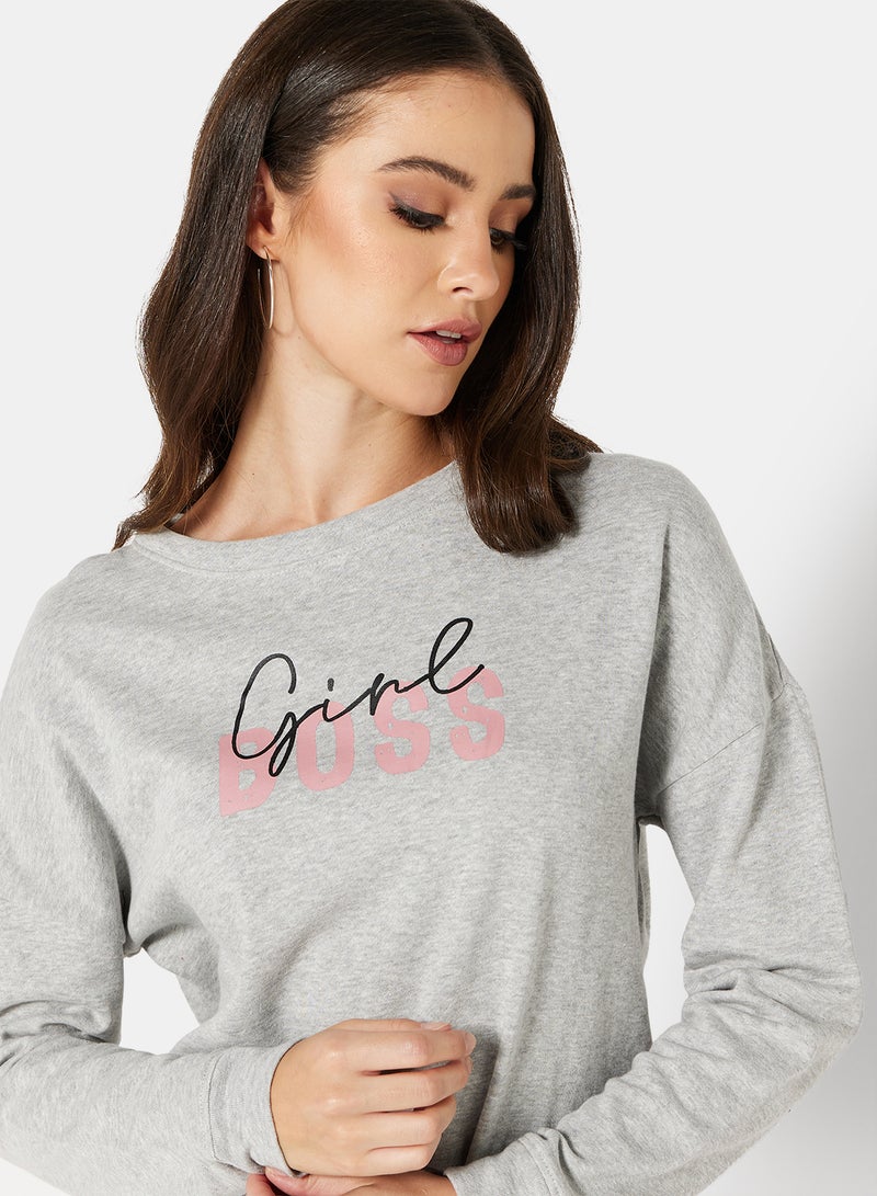 I.Scenery - Graphic Sweatshirt Grey - Image 1