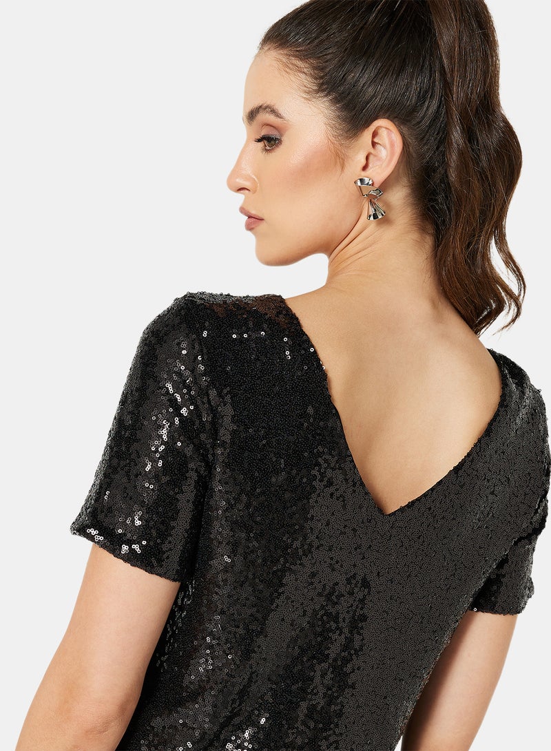 I.Scenery - Sequin Detail Blouse Black - Image 1